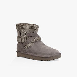 Ugg Purl Strap Women Classic Boots Grey (8034VAJYC)